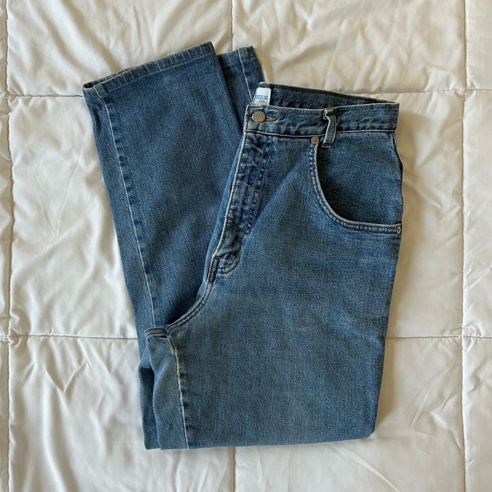 VTG French Dressing Jeanswear Paris High-Rise Straight Leg Blue Denim Mom Jeans
